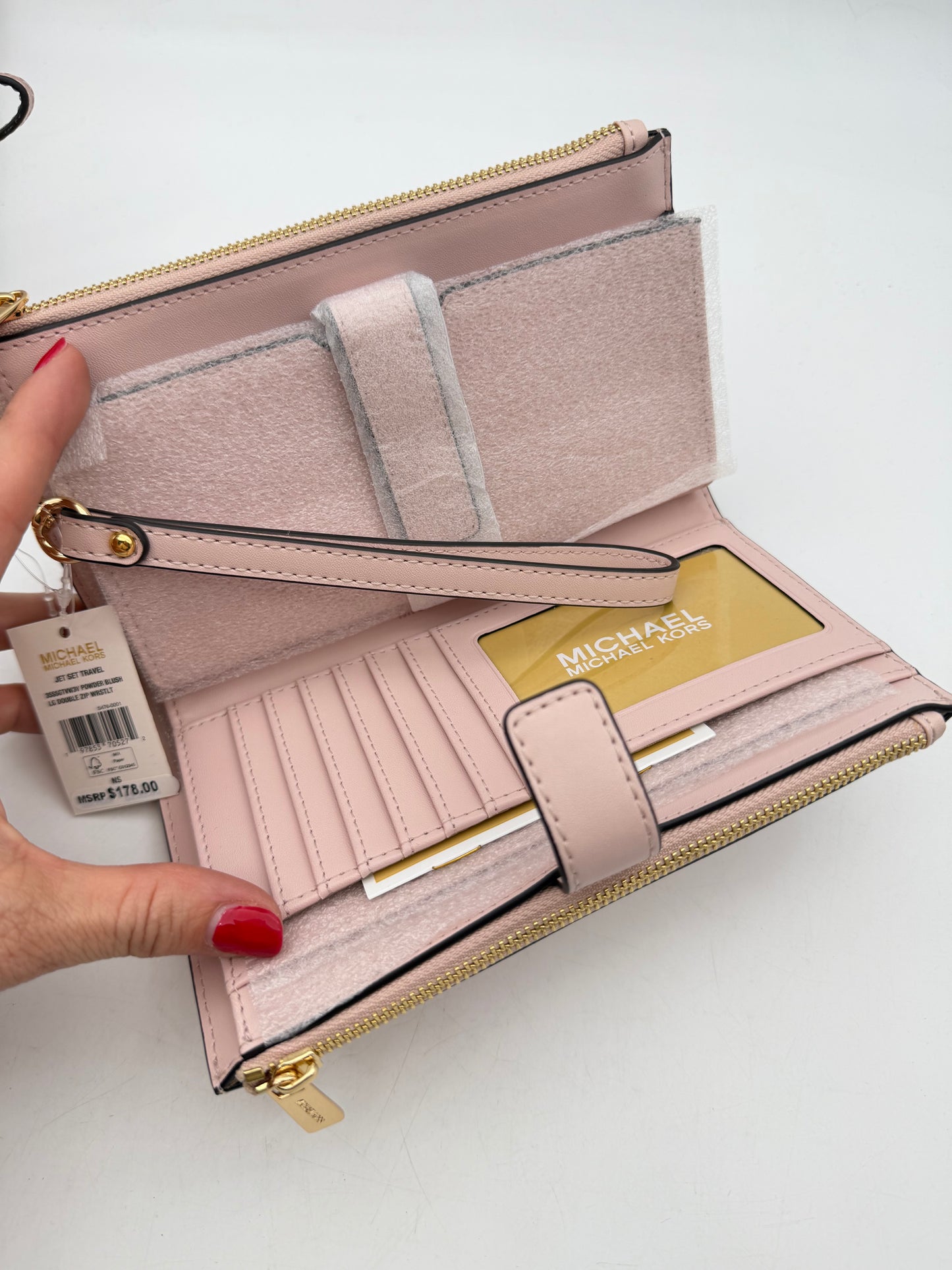 MK Wristlet amplia – doble cierre