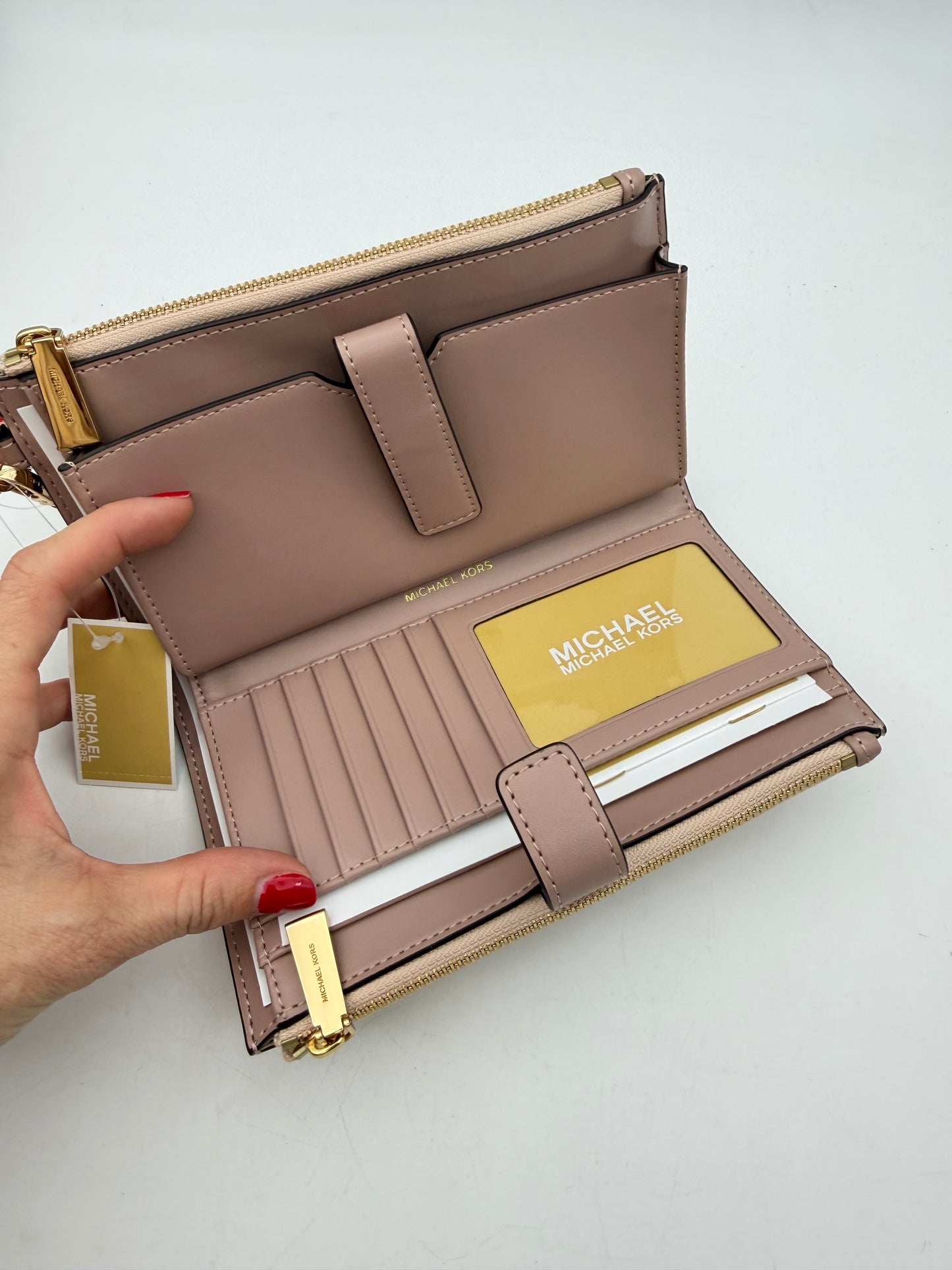 MK Wristlet amplia – doble cierre